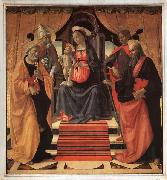 Domenicho Ghirlandaio Thronende Madonna mit den Heiligen Petrus,Clemens,Sebastian und Paulus oil